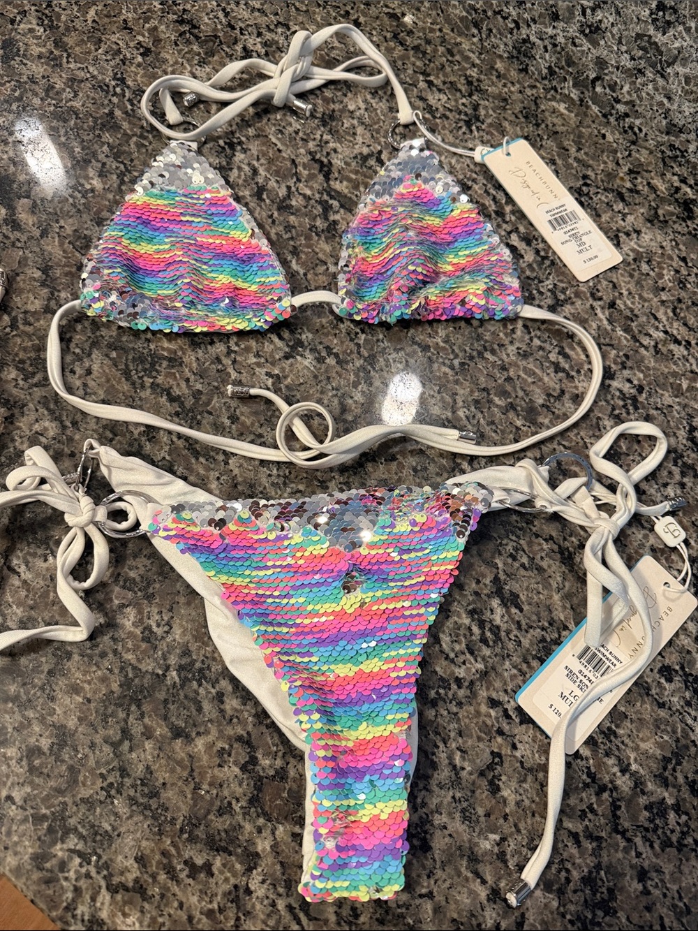 NWT Beach Bunny Siren Song Sequin Bikini set